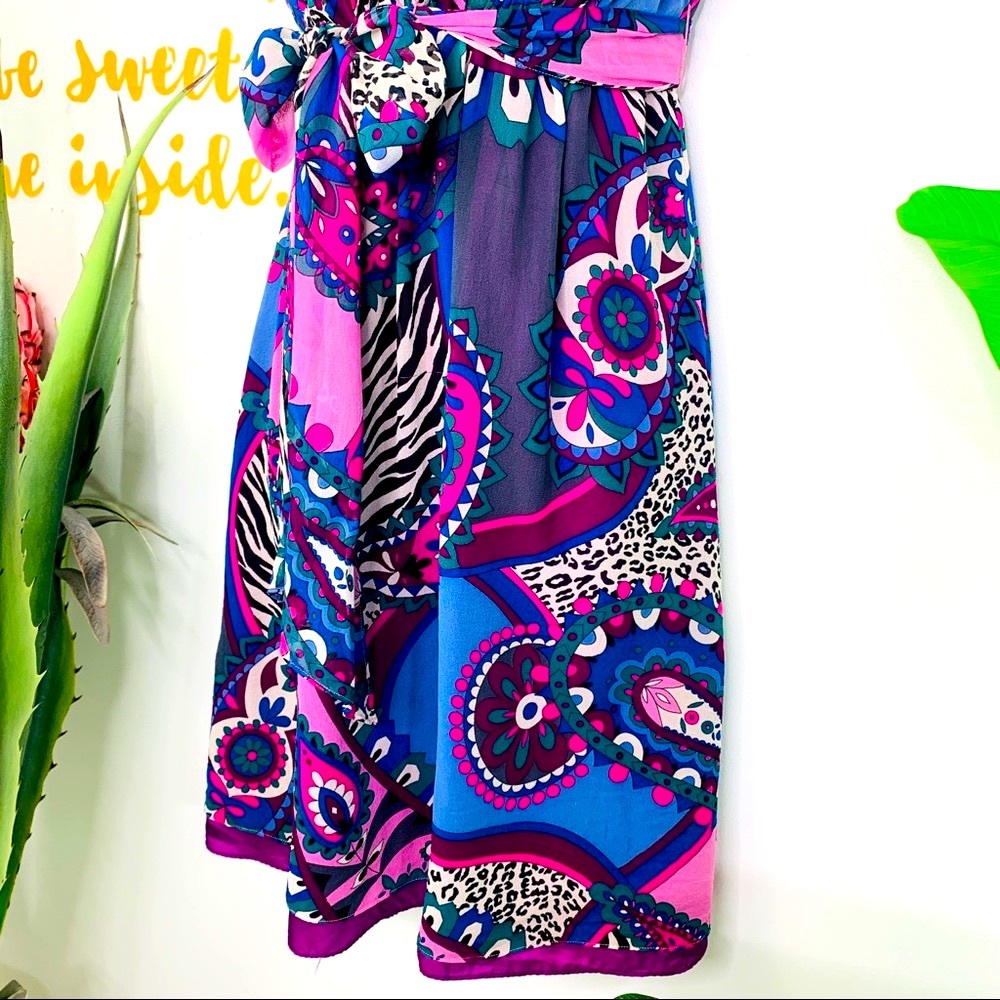 Tibi Multi-Color Silk Sleeveless Dress Size 0 - Picture 4 of 15